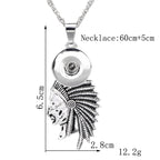 18mm Vintage Silver Tribal Warrior Interchangeable Snap Necklace