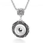 18mm Vintage Silver Scroll Pattern Interchangeable Snap Necklace