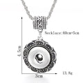 18mm Vintage Silver Scroll Pattern Interchangeable Snap Necklace