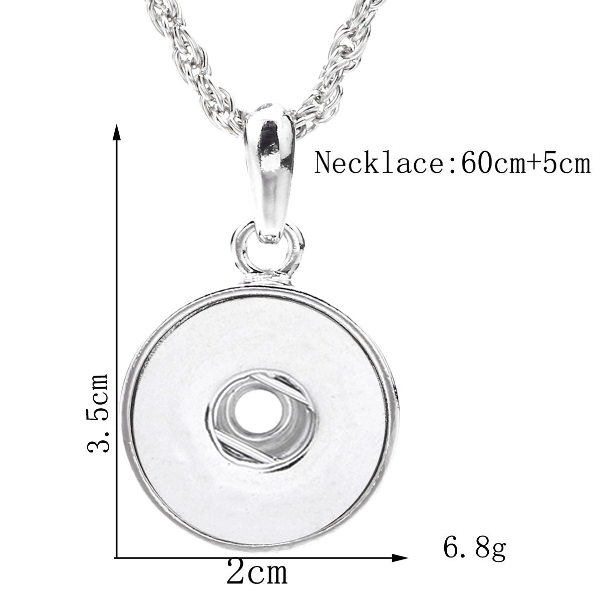 18mm Classic Round Interchangeable Snap Necklace