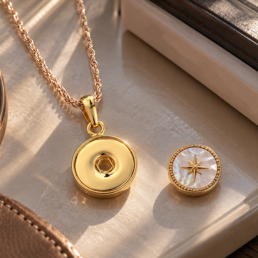 18mm Classic Round Interchangeable Snap Necklace