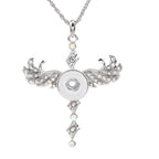 18mm Rhinestone Wing Interchangeable Snap Necklace