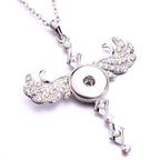 18mm Rhinestone Wing Interchangeable Snap Necklace