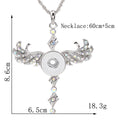 18mm Rhinestone Wing Interchangeable Snap Necklace
