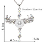 18mm Rhinestone Wing Interchangeable Snap Necklace