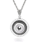 18mm Vintage Openwork Floral Rhinestone Interchangeable Snap Necklace