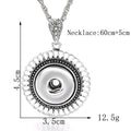 18mm Vintage Openwork Floral Rhinestone Interchangeable Snap Necklace