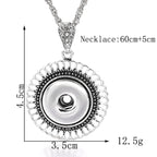 18mm Vintage Openwork Floral Rhinestone Interchangeable Snap Necklace