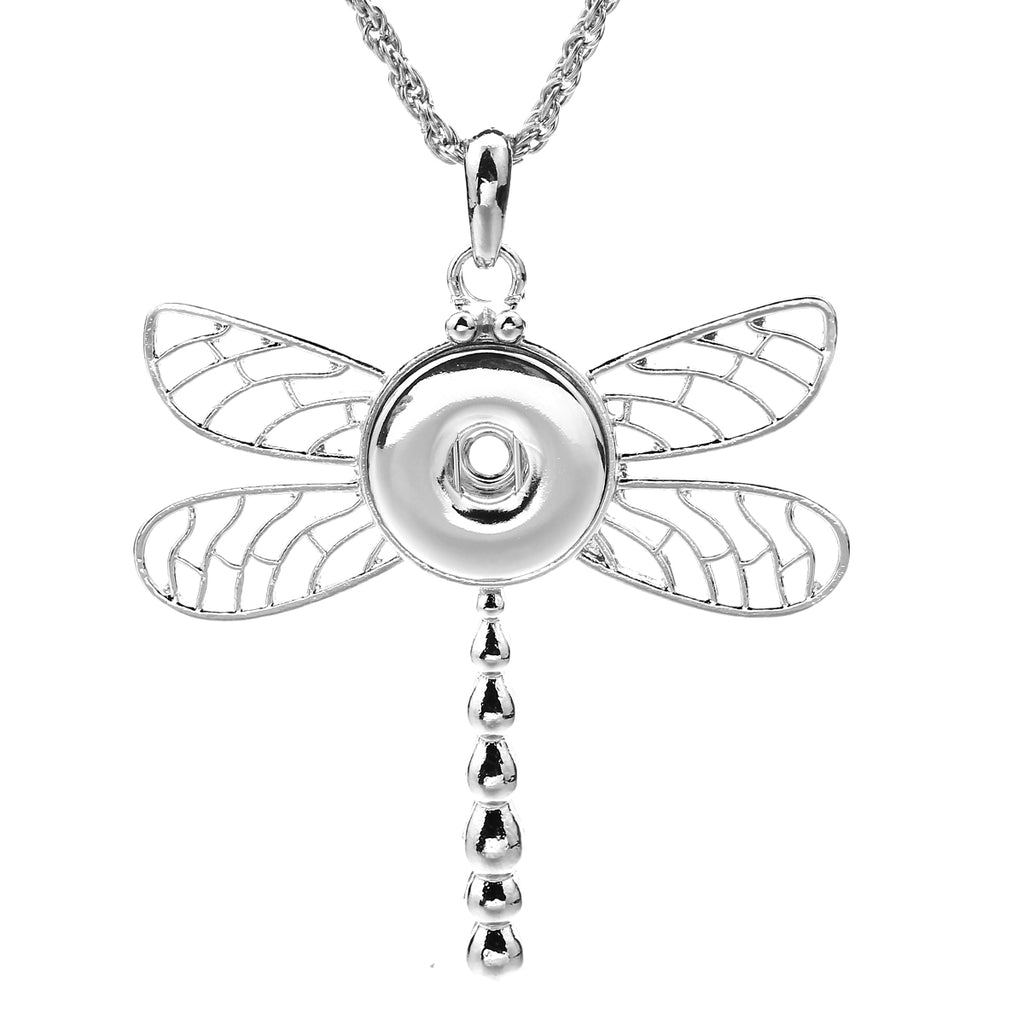 18mm Dragonfly Openwork Interchangeable Snap Necklace