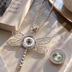 18mm Dragonfly Openwork Interchangeable Snap Necklace