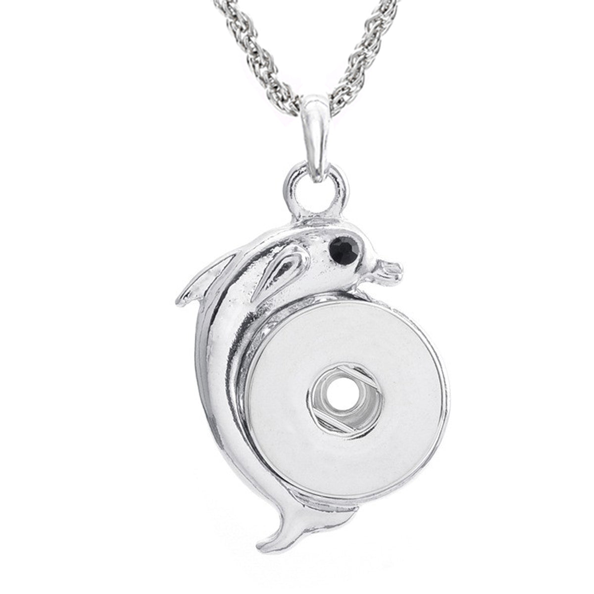 18mm Dolphin Interchangeable Snap Charm Necklace