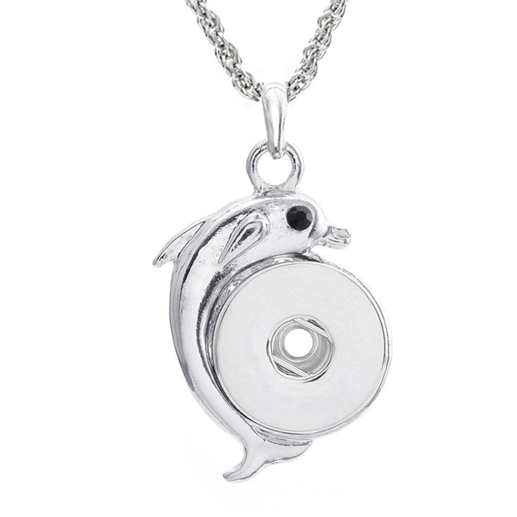 18mm Dolphin Interchangeable Snap Charm Necklace
