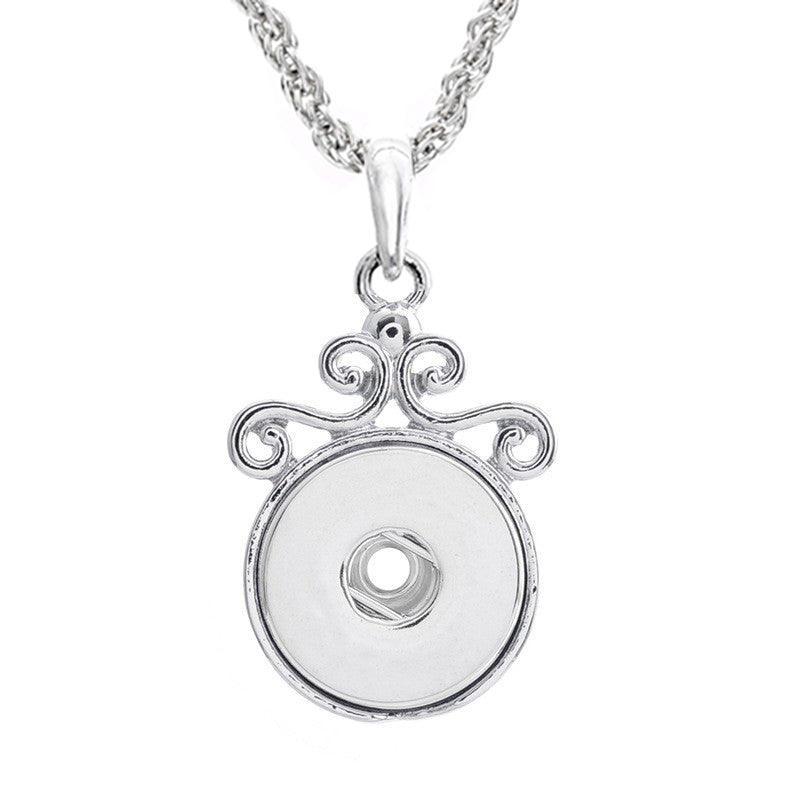 18mm Scrollwork Frame Interchangeable Snap Charm Necklace