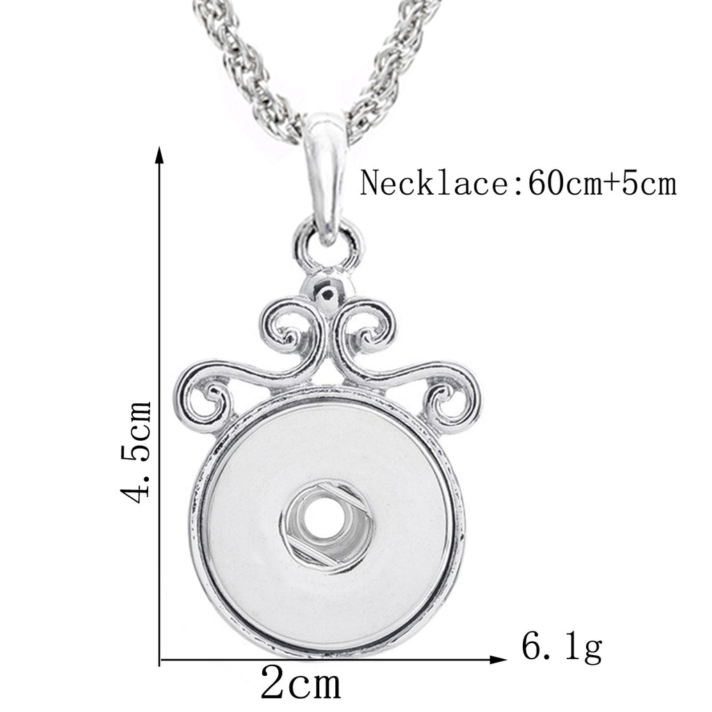 18mm Scrollwork Frame Interchangeable Snap Charm Necklace