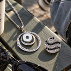 18mm Irregular Double-Ring Interchangeable Snap Charm Necklace