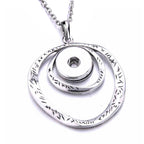 18mm Irregular Double-Ring Interchangeable Snap Charm Necklace