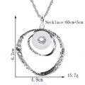 18mm Irregular Double-Ring Interchangeable Snap Charm Necklace