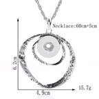 18mm Irregular Double-Ring Interchangeable Snap Charm Necklace