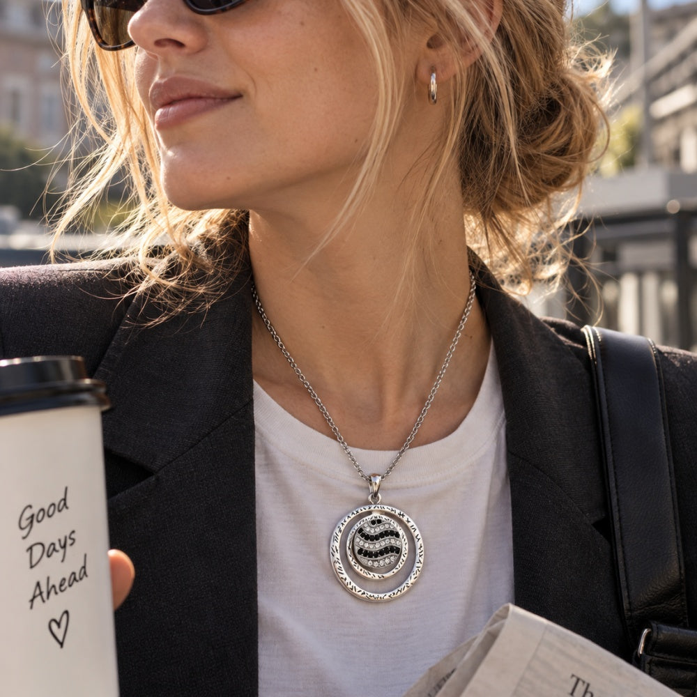 18mm Irregular Double-Ring Interchangeable Snap Charm Necklace