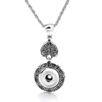 18mm Vintage Heart Scrollwork Interchangeable Snap Charm Necklace