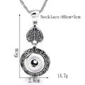 18mm Vintage Heart Scrollwork Interchangeable Snap Charm Necklace