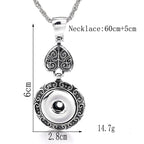 18mm Vintage Heart Scrollwork Interchangeable Snap Charm Necklace