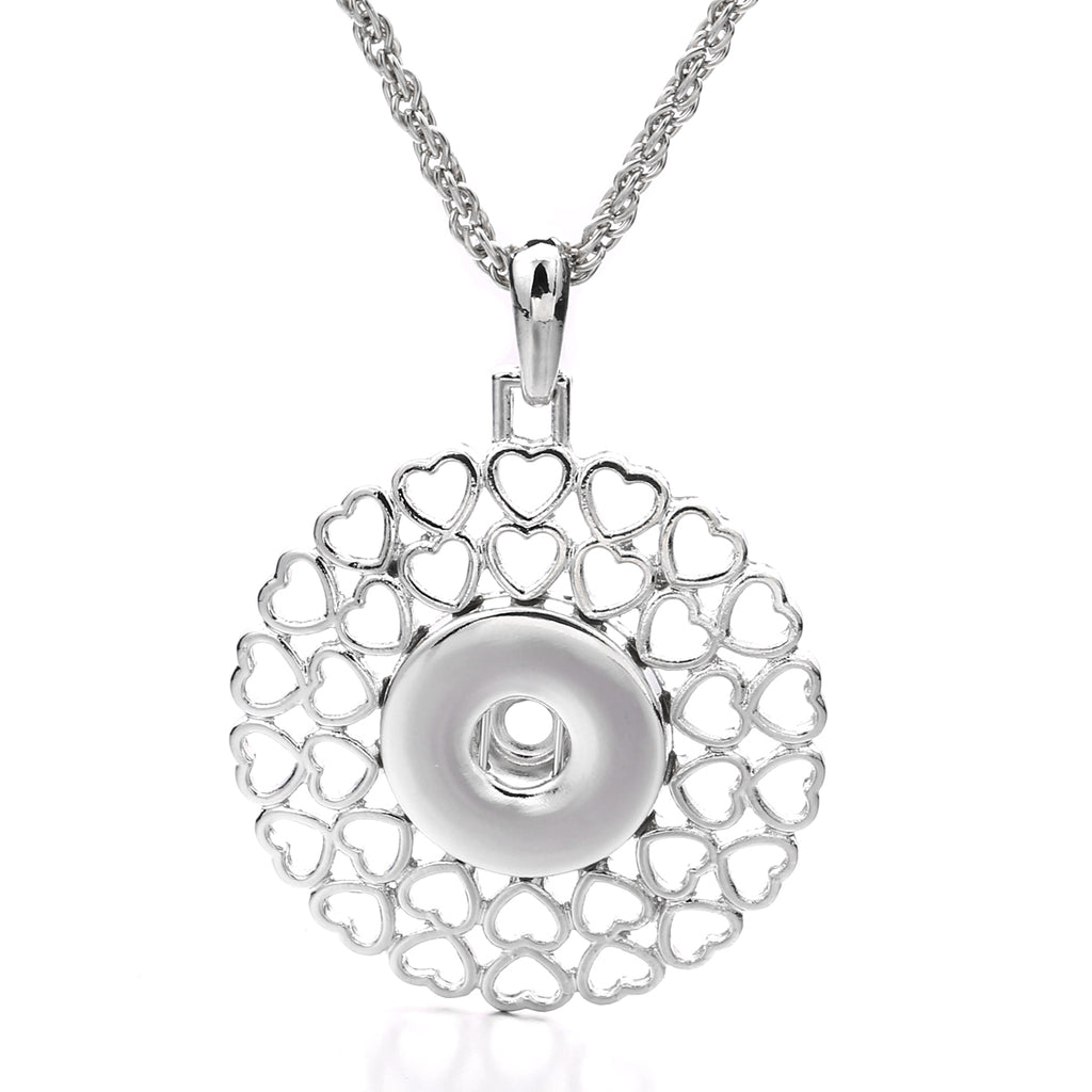 18mm Heart Bloom Interchangeable Snap Charm Necklace