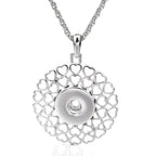 18mm Heart Bloom Interchangeable Snap Charm Necklace