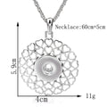 18mm Heart Bloom Interchangeable Snap Charm Necklace