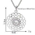 18mm Heart Bloom Interchangeable Snap Charm Necklace