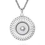 18mm Sunburst Openwork Interchangeable Snap Charm Necklace