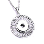 18mm Sunburst Openwork Interchangeable Snap Charm Necklace