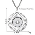 18mm Sunburst Openwork Interchangeable Snap Charm Necklace