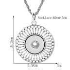 18mm Sunburst Openwork Interchangeable Snap Charm Necklace