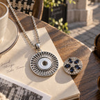 18mm Sunburst Openwork Interchangeable Snap Charm Necklace