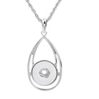 18mm Teardrop Openwork Interchangeable Snap Charm Necklace