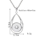 18mm Teardrop Openwork Interchangeable Snap Charm Necklace