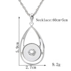 18mm Teardrop Openwork Interchangeable Snap Charm Necklace