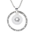 18mm Inspirational Word Ring Interchangeable Snap Charm Necklace