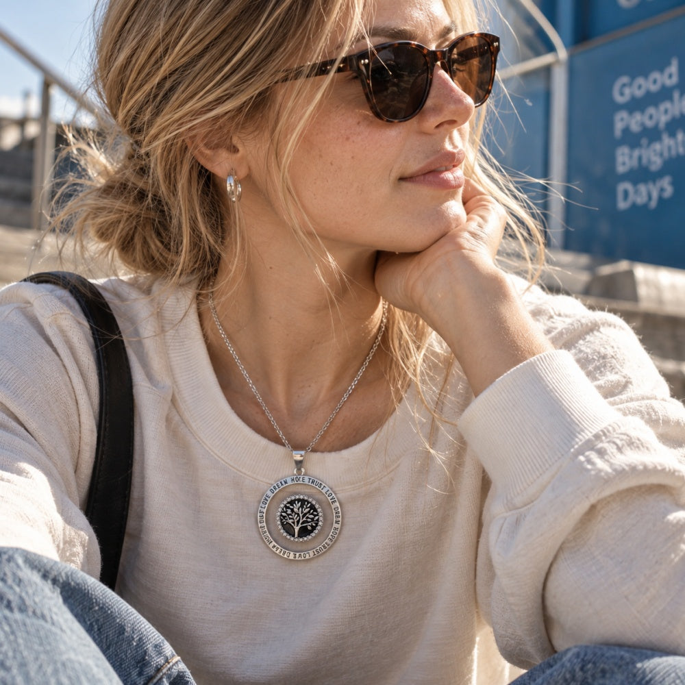 18mm Inspirational Word Ring Interchangeable Snap Charm Necklace