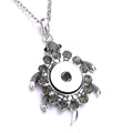 18mm Turtle Rhinestone Snap Charm Necklace | Interchangeable Snap Button Jewelry