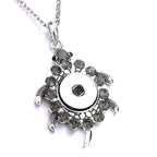 18mm Turtle Rhinestone Snap Charm Necklace | Interchangeable Snap Button Jewelry