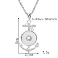 18mm Nautical Anchor Snap Charm Necklace | Interchangeable Anchor Pendant