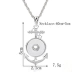 18mm Nautical Anchor Snap Charm Necklace | Interchangeable Anchor Pendant