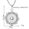 18mm Embellished Flower Snap Charm Necklace | Interchangeable Pendant