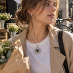 18mm Rhinestone Petal Snap Charm Necklace | Interchangeable Flower Pendant