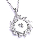 18mm Rhinestone Petal Snap Charm Necklace | Interchangeable Flower Pendant