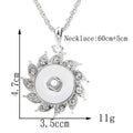 18mm Rhinestone Petal Snap Charm Necklace | Interchangeable Flower Pendant