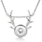 18mm Deer Antler Snap Charm Necklace | Interchangeable Pendant
