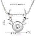 18mm Deer Antler Snap Charm Necklace | Interchangeable Pendant